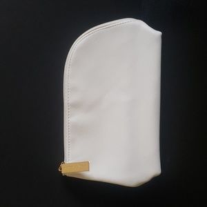 White Soft Pleather Makeup Bag